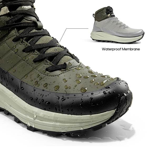 Men's Cap-Toe Waterproof Hiking Boots - ARMY GREEN - 3